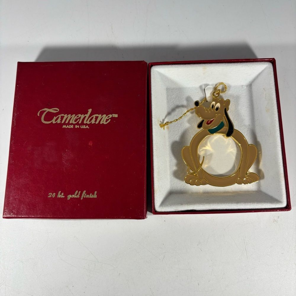 Vintage Disney Pluto Photo Holder Christmas‎ Ornament
